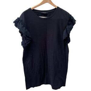 Allsaints‎ Trixie Ruffle Eyelet Sleeve Black Dress- Size Small